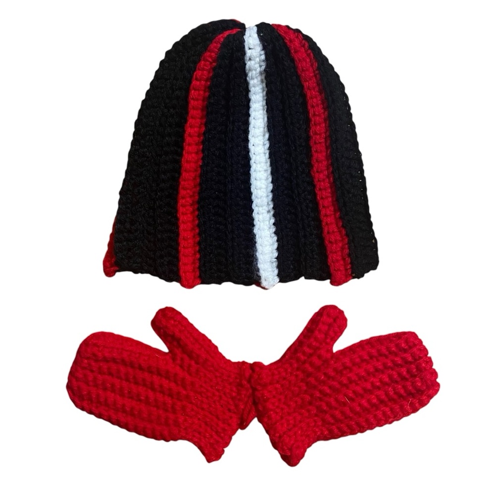 Handmade Toddler Crochet Winter Hat & Gloves - Picture 2 of 5